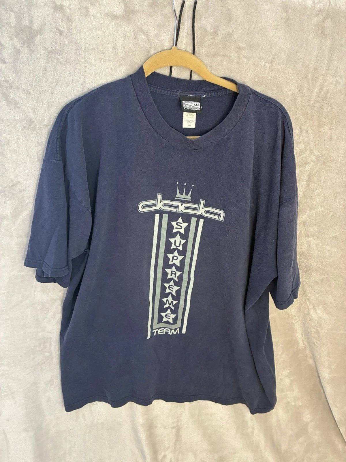 T shirt vintage Y2k Damani Dada Supreme Team homme 3XL bleu années 90 streetwear