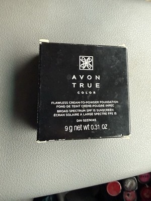 Avon True Colour FLAWLESS CREAM-TO-POWDER FOUNDATION Compact 9g Creamy Natural