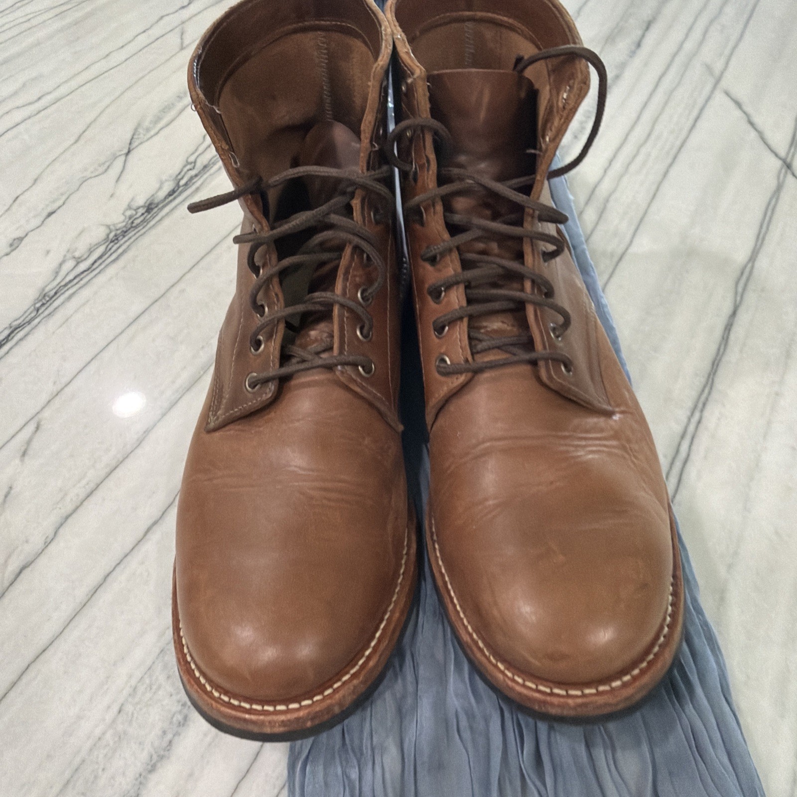 Oak Street Bootmakers Men's Trench Boot 11D Natural Chromexcel —Excellent!