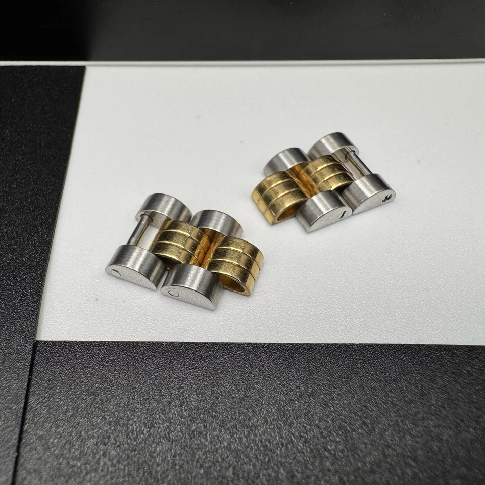 Rolex 10mm Two-Tone Jubilee Bracelet Links 18K/SS 4 Total OEM Watch Parts - Image 2 of 4