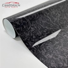 Chopped Forged Carbon Fiber Gloss Black Car Vinyl Wrap Sheet Decal Sticker