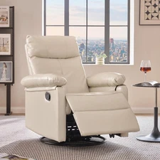 30° Rocker 360° Swivel Recliner Chair Manual Glider Reclining Chair Adjustable