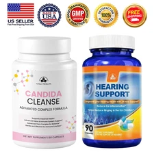 Candida Cleanse Detox Gut Immune Health Hearing Support Ear Ringing Relief Pills