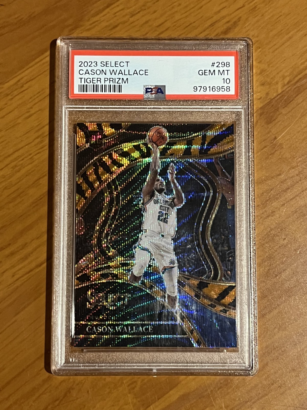 2023-24 Panini Select - Cason Wallace (RC) - Courtside Tiger - SSP PSA 10