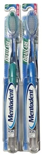 2* VTG Mentadent 52 Toothbrush Medium Full Head Flared Side Bristles Blue, Green