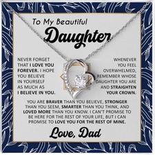 Mothers Day Gifts for Daughter - To My Daughter Necklace from Dad, Jewelry Gi...