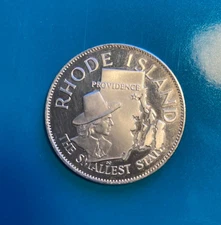 RHODE ISLAND COMMEMORATIVE COIN, STERLING PROOF FRANKLIN MINT