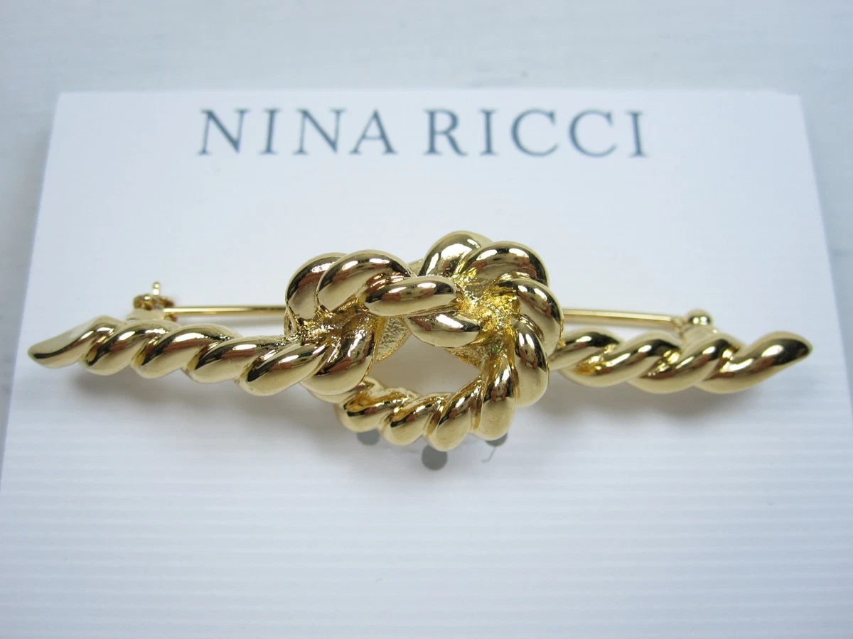 Rare Magnifique Broche NINA RICCI Métal Doré