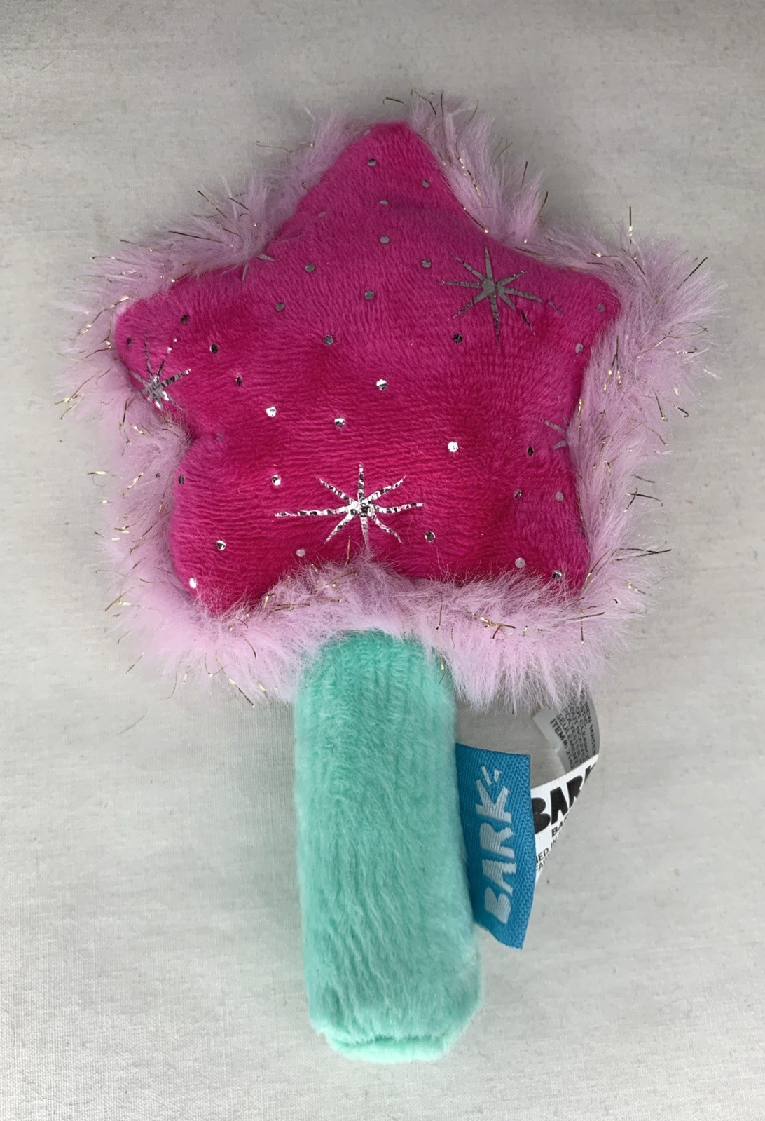 Bark Box Magic Whizzard Wand Glitter Crinkle Squeak Small Medium Dog Toy