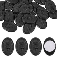 25 Pcs Wax Seal Stickers, Self Adhesive Rose Envelope Seal Stickers, Black