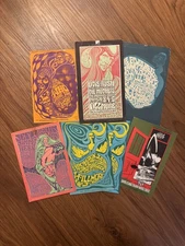 1960s Set of 7 Original S.F. Handbill Postcards Who Airplane Dead Fillmore Psych