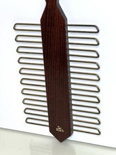 Vintage Walnut 11  Tie Rack with 20 Hangers Made in England Nice Wood Grain