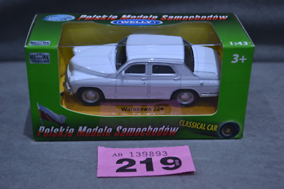 Welly Warszawa 224 weiß Diecast Modell Oldtimer Maßstab 1:43 9,5 cm in Box