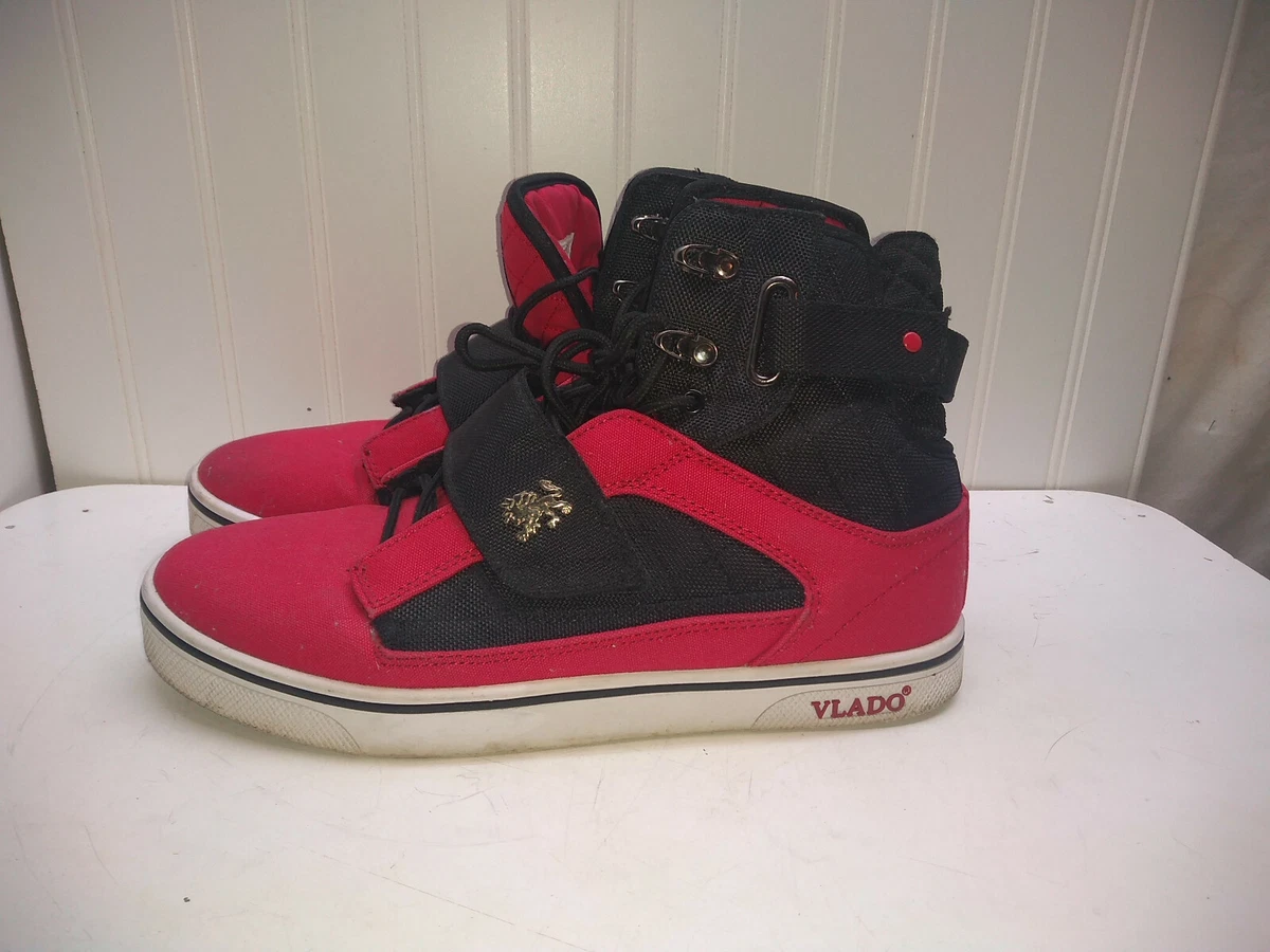Vlado Footware Atlas II Red Black Canvas High Fashion Sneaker Men s Shoe 10M 43