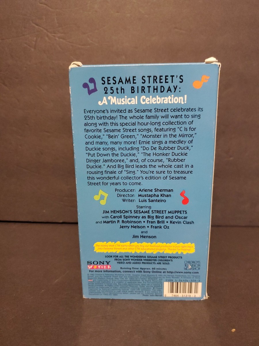 SESAME STREET 25th Birthday MUSICAL CELEBRATION Vhs Video Tape