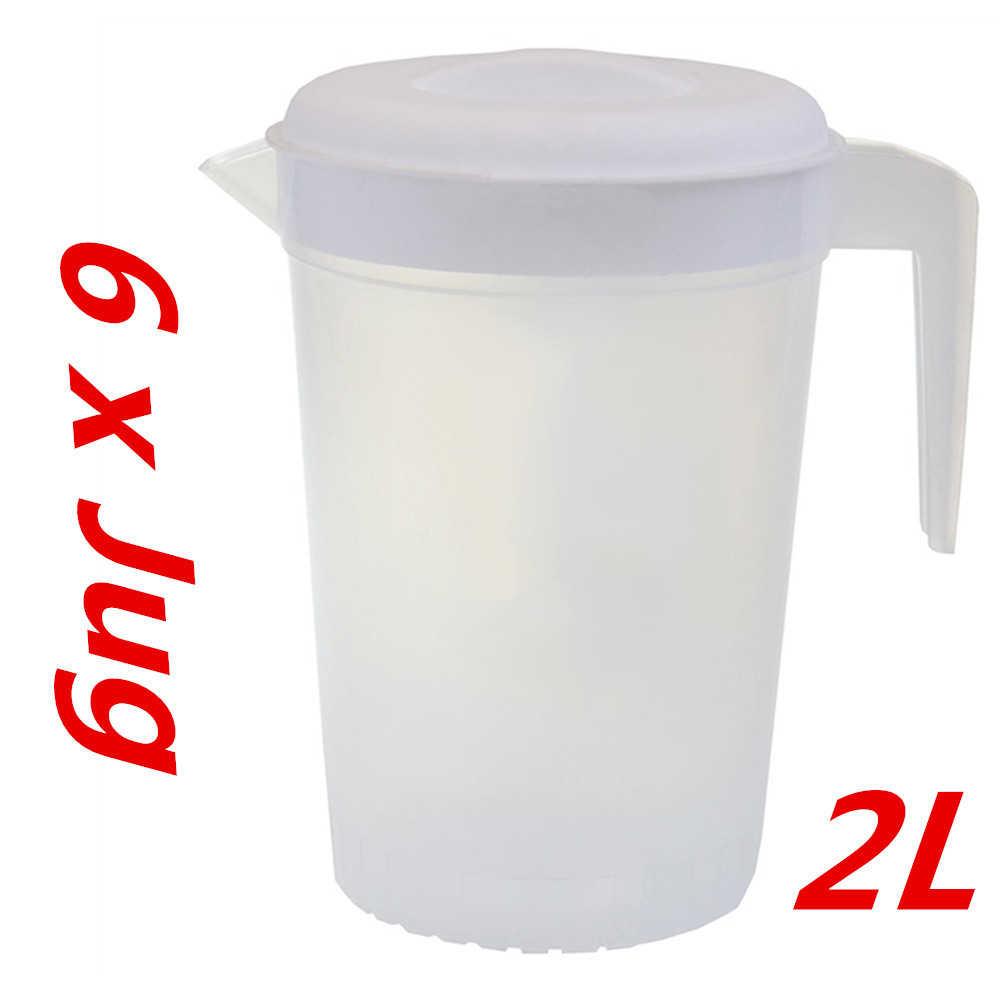 2L Plastic Pitcher with Lid Beer Water Juice Jugs Jug BPA FREE