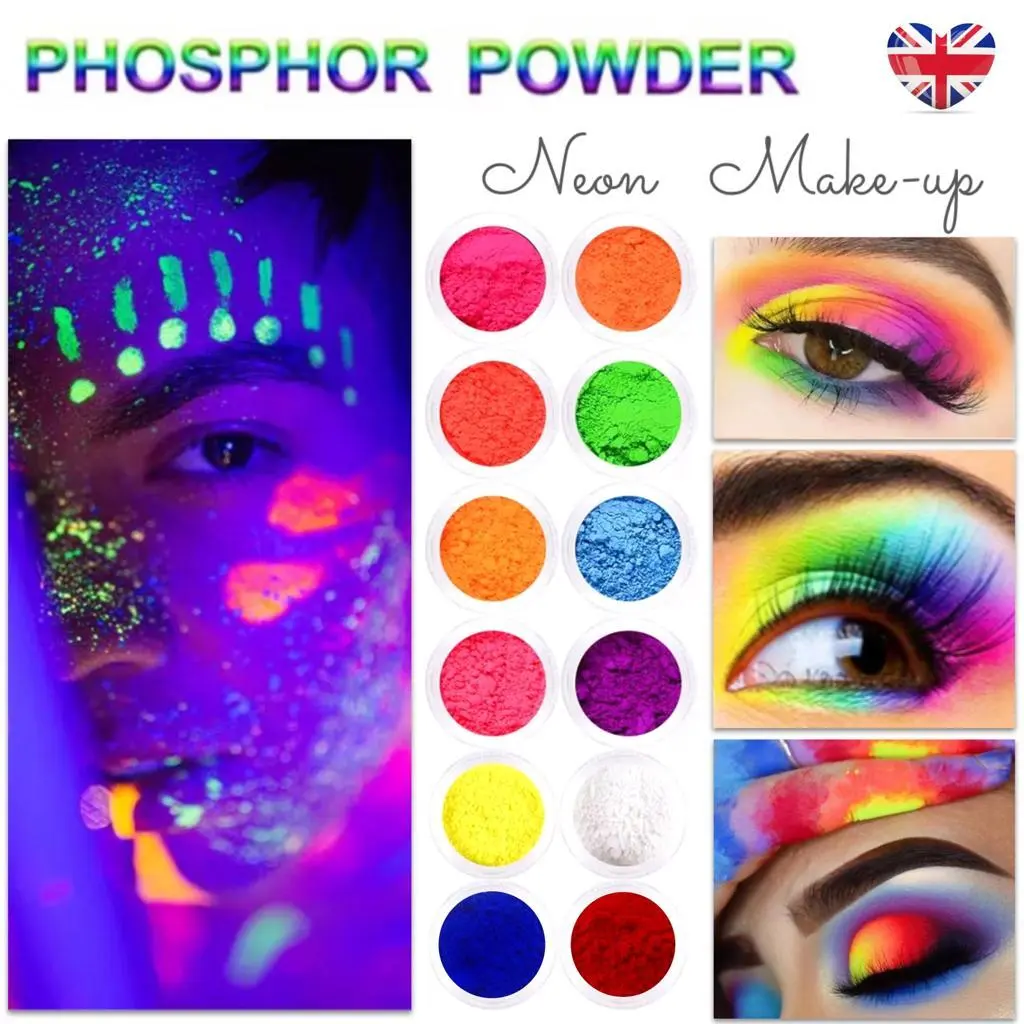 Neon Eyeshadow Makeup Phosphore Powder Rainbow Face Body Painting  Fluorescence