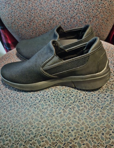 Skechers Relaxed Fit Air Cooled Memory Foam Mens Size 9 Black Slip On Shoes - 第 7/9 張圖片