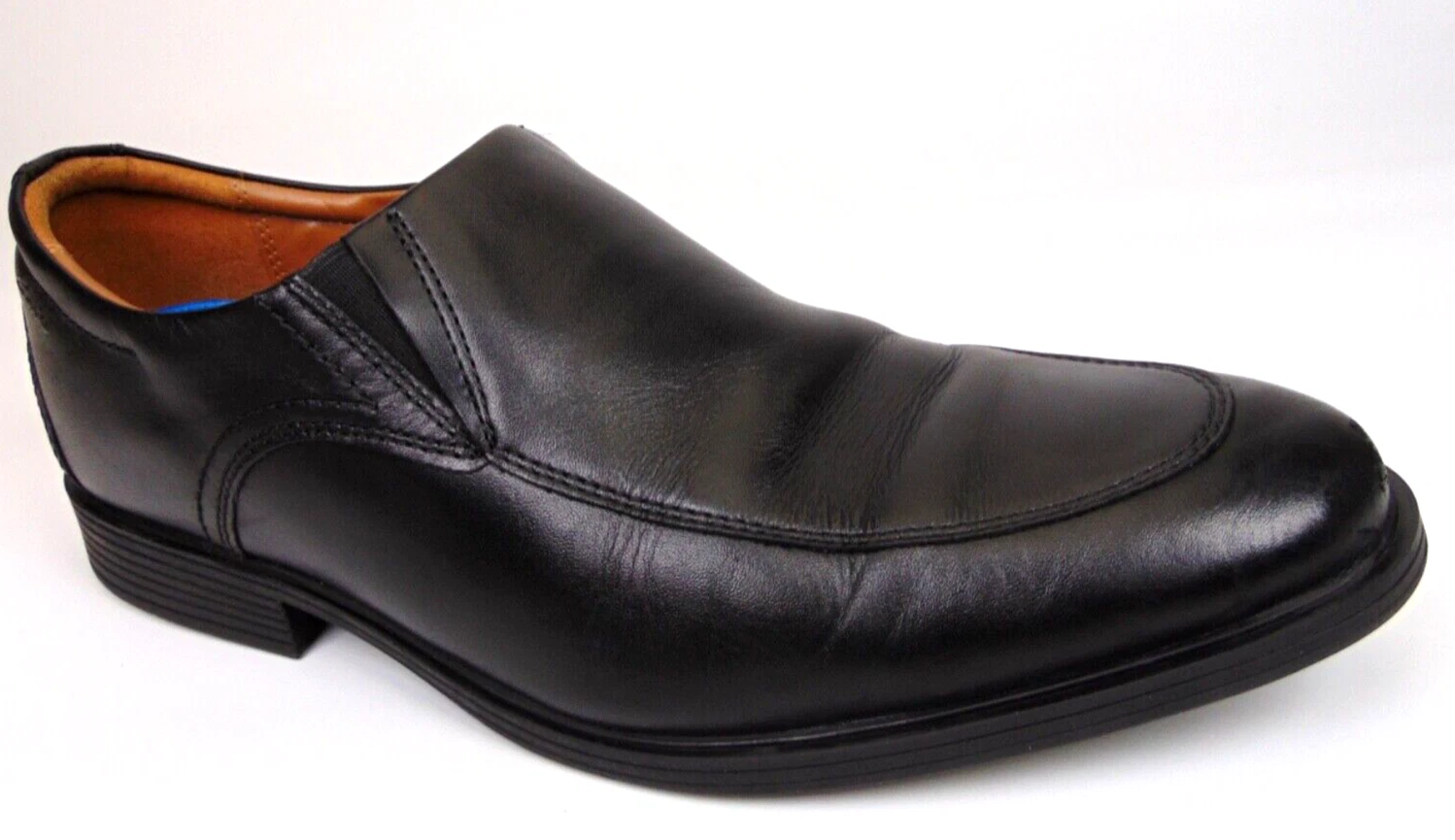 Scarpe eleganti uomo Clarks Collection slip on pelle nera taglia US 10 0 LARGHE