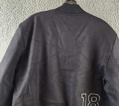 AC Milan Coach Jacket Men's M Black Full Front Button Closure With Side Pockets image 7