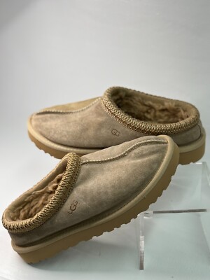 UGG Tasman Women s Slippers Suede Beige Fur Lining Size 6