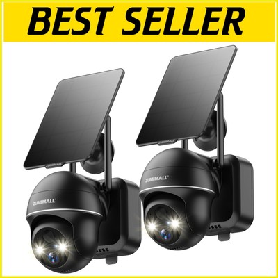 Smart Solar Outdoor Security Cameras 360° View - AI Motion Alerts & 2-Way Audio