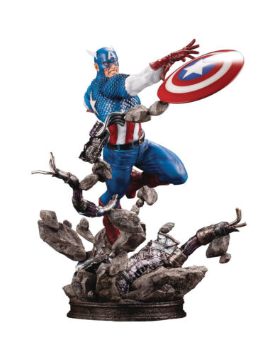 Statua Belle Arti Kotobukiya Captain America Avengers 593/800 Marvel NUOVA SIGILLATA - Foto 1 di 12