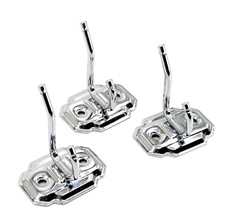 NOS  Set of 3 Vintage 1950  s Autoyre Bath/Kitchen Polished Chrome Double Hooks