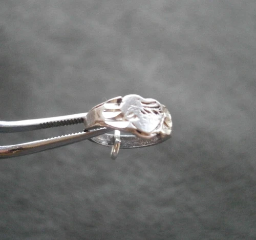 TINY Heart Signet Ring Vintage Sterling Silver Bracelet Charm Pendant 1.1g