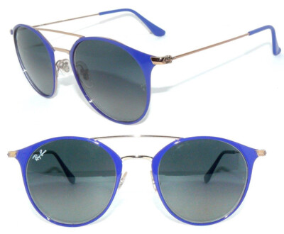 Ray Ban SONNENBRILLE BLAU GOLD GRAU RB 3546 9073/A5 DAMEN 3545 BRILLE 3548 ETUI