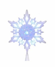 Kurt Adler 10-inch Cool White LED Glitter Snowflake Treetop New