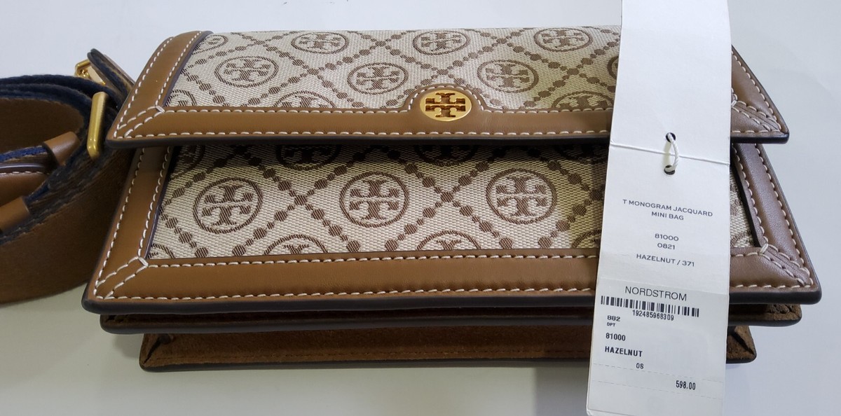 TORY BURCH T MONOGRAM JACQUARD SHOULDER BAG MINI, NWT | eBay