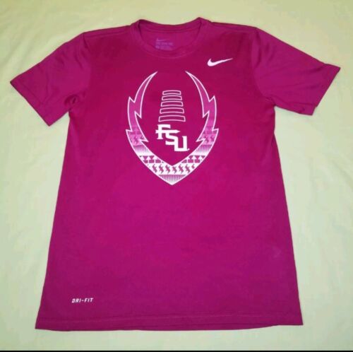 Nike Dri-fit FSU Florida State Seminoles petit t-shirt marron coupe athlétique  - Photo 1/4