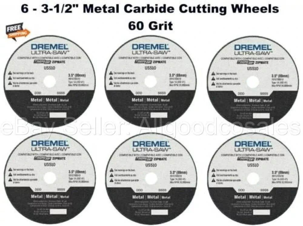 6 - Ultra Saw Blades DREMEL Discs Metal Carbide Cutting Wheels 3-1/2