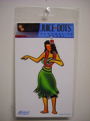 AGI Juice Dots Hawaiian Hula Dancing Girl Grass Skirt Decal Indoor Outdoor
