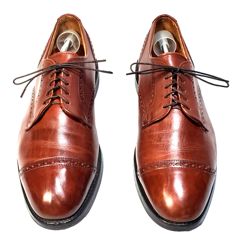 Scarpe derby Allen Edmonds Benton in pelle marrone punta a cappuccio 3458 da uomo taglia 11 D - Foto 2 di 10