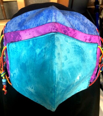 ***Tye Dye***  5 Neon colors REVERSIBLE Cotton Face mask (your name added)