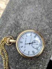 Nautical Vintage American Elgin Look Collectible Antique 2" Brass Pocket Watch