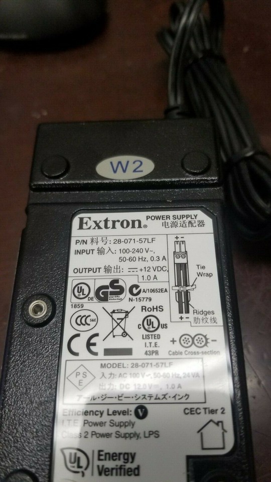 Genuine OEM Extron 28-071-57LF 12V 1.0A Power Supply & Power Cord | eBay