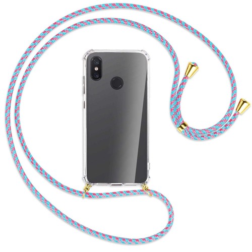 Coque Avec Cordon Pour Xiaomi Redmi Note 8 – Transparente, TPU, Nuances De Bleu, Pratique