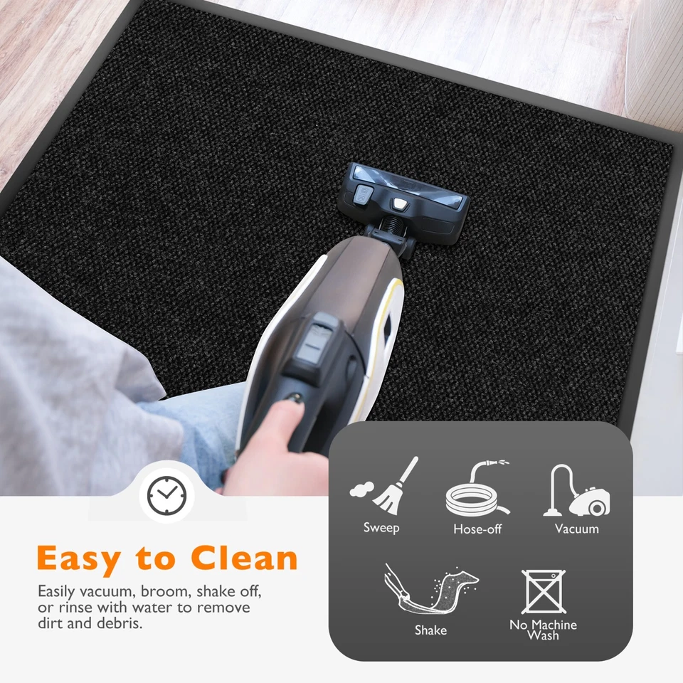 Commercial Entrance Door Mat Heavy Duty Floor Mats Industrial Non Slip Rug Black - Image 3 of 4