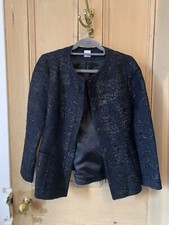 Iris & Ink Sabana Metallic Navy And Black Tweed Jacket Size 8