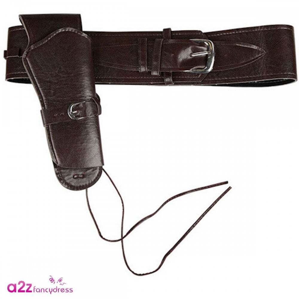 Adult Deluxe Brown Cowboy Holster Wild west Western Gunman Stag Do Fancy Dress