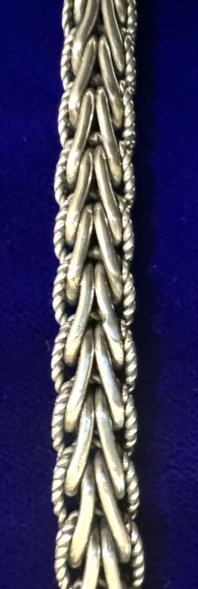 Vintage Handcrafted Mexican 925 Sterling Silver Chain Bracelet 44g