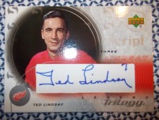 2003 UD TRILOGY SCRIPT TED LINDSAY AUTOGRAPH # S3-TL
