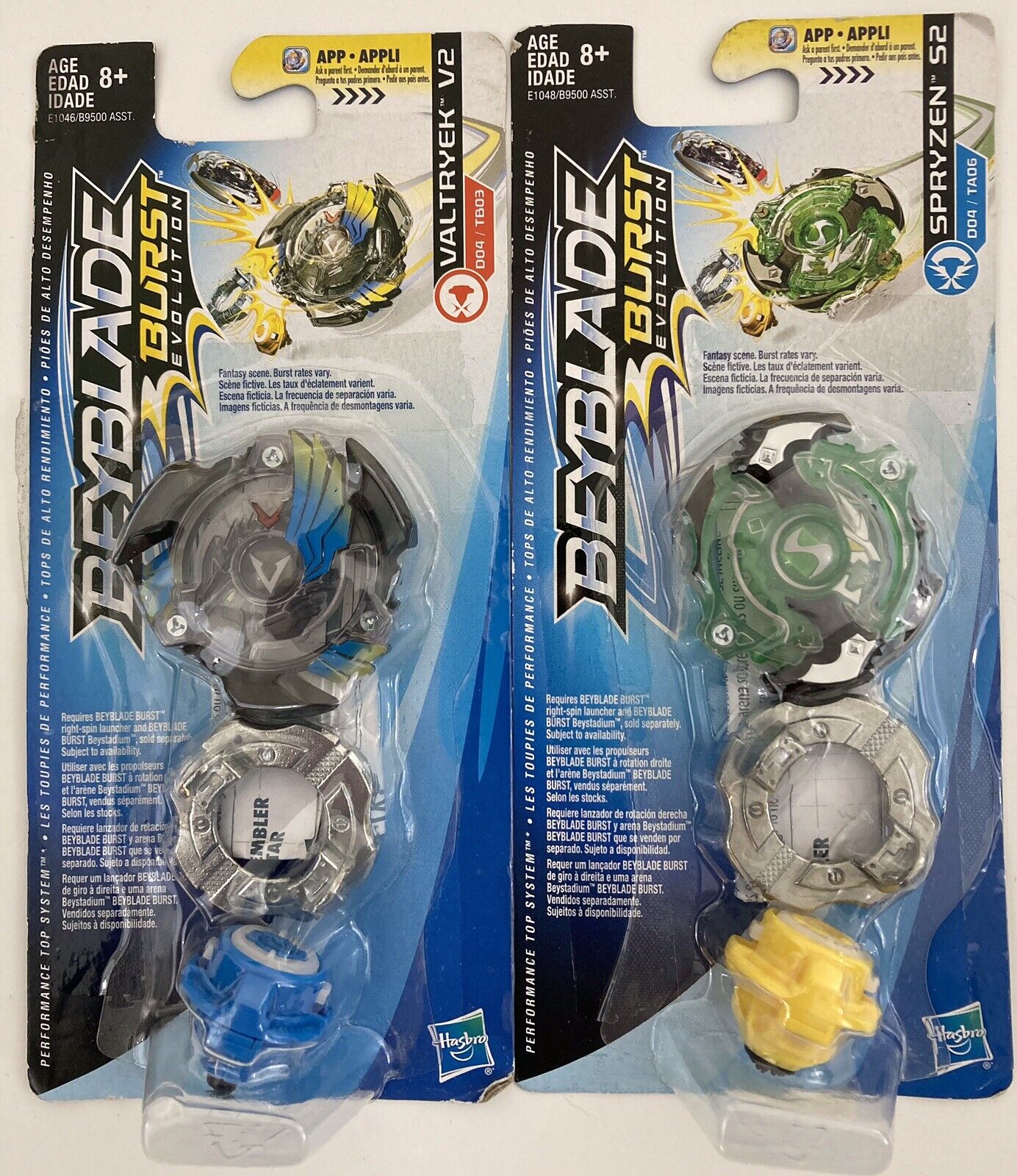 Beyblade Burst Evolution lot of 2 Inc Valtryek V2 & Spryzen S2 NEW Sealed