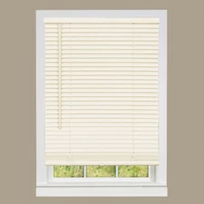 Cordless Window Mini Blinds 1" Slats Room Darkening Alabaster Vinyl 64" (Length)