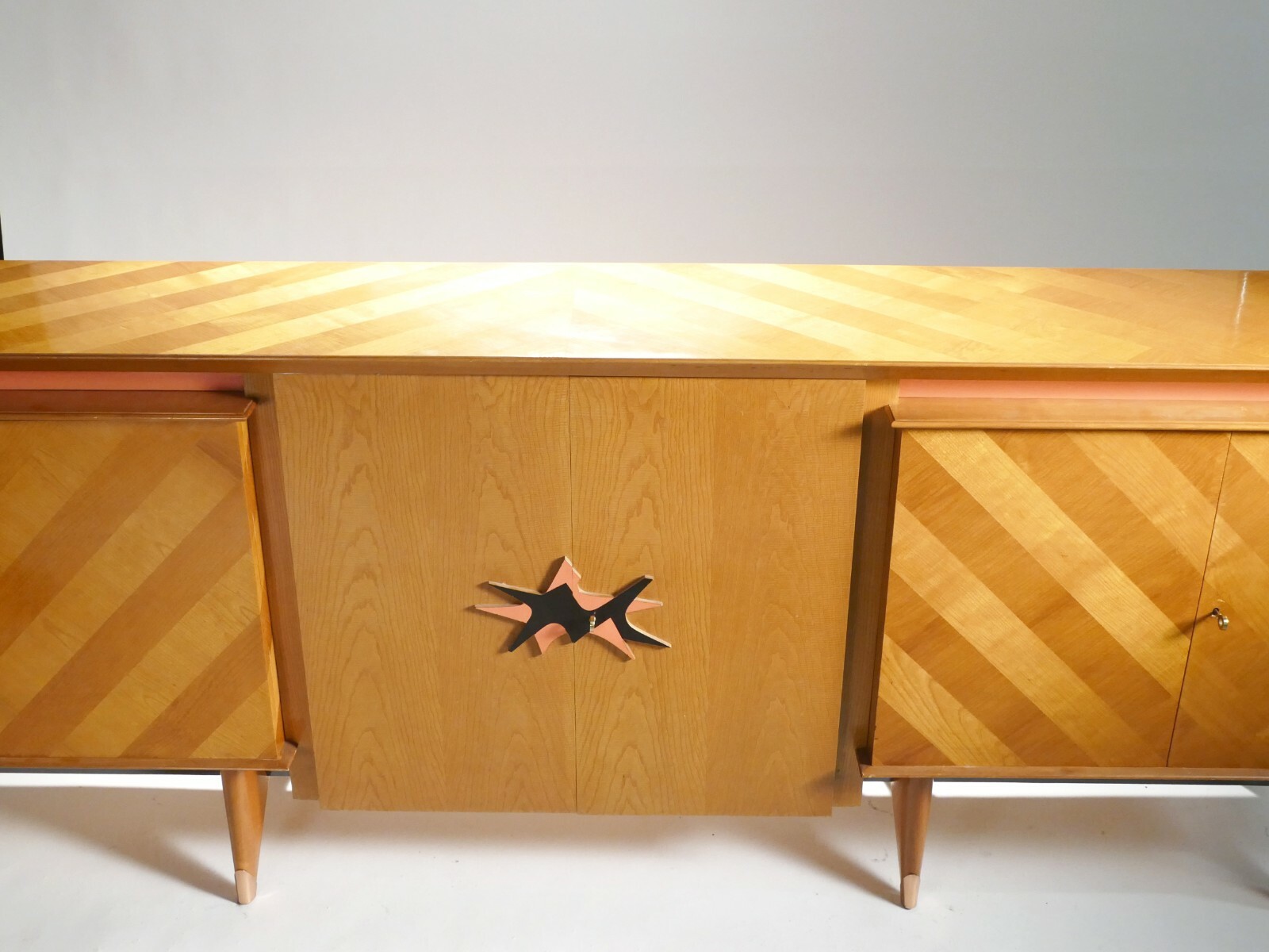 French Midcentury Large modernist oak sideboard Royer style 1950s eBay