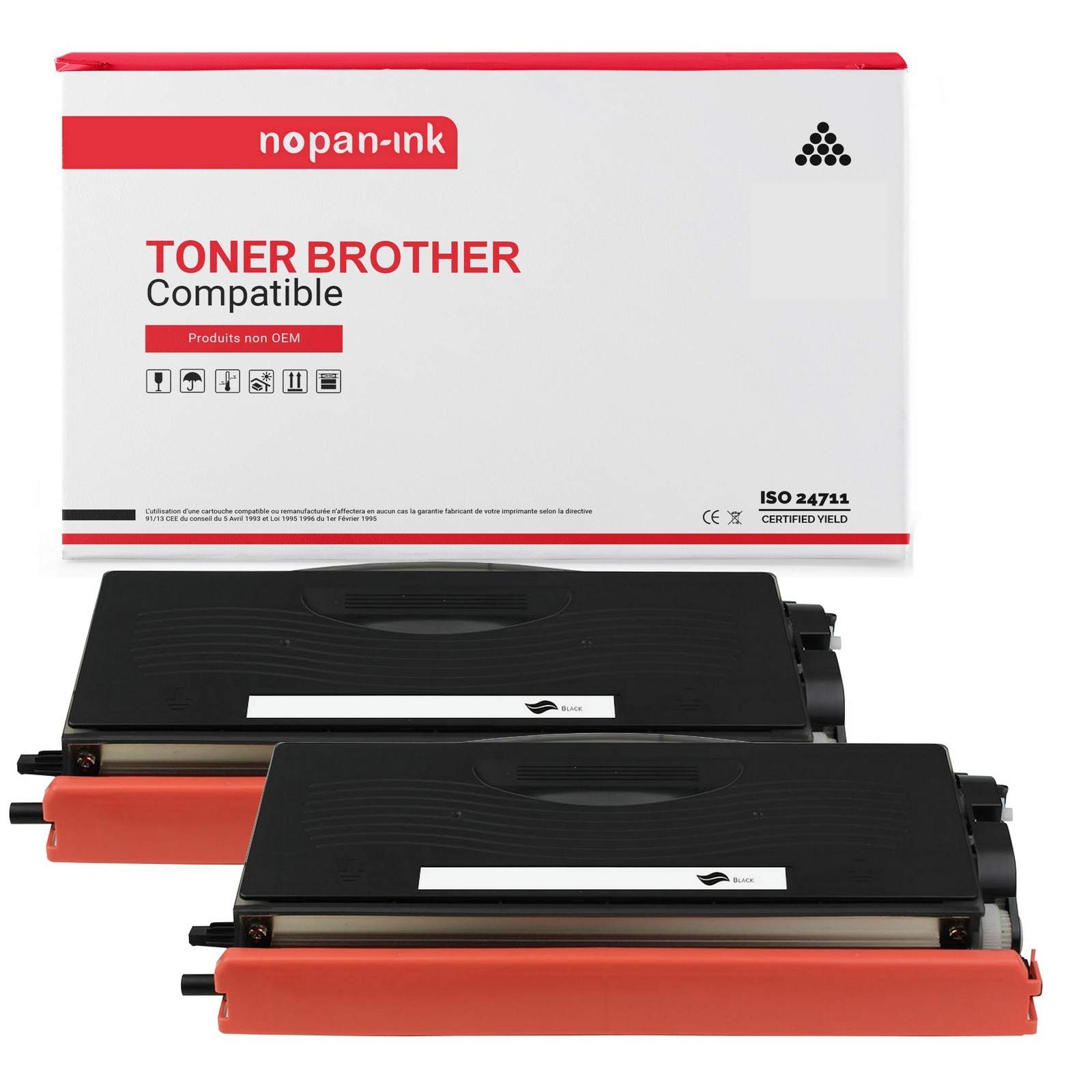 Toner TN3170 noir à séchage rapide compatible Brother NOPAN-INK x2