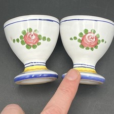 Hand Painted Ceramic Egg Cups Made In Italy  ...